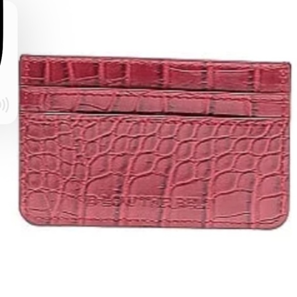 Card case slot holder B low the belt new red croc pattern NEW wallet money - Picture 3 of 3